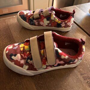 Pediped Avery Flex Floral Sneaker Winter Shoes Burgundy- Size 29- US 12 - 12.5